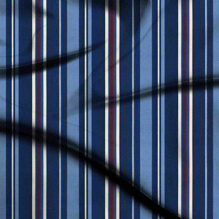 cobalt blue stripes digital print fabric texture — fine scale closeup
