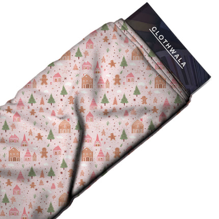Dusty Rose Floral Digital Print Fabric for Table Runner | Opulent ethnic wear - Image 4
