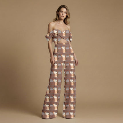 burnt sienna geometric print fabric draped — kaftan styling