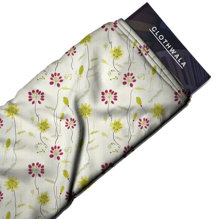 fuchsia pink floral all-over print pattern — medium scale repeat layout