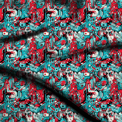 cyan other digital print fabric texture — large scale closeup
