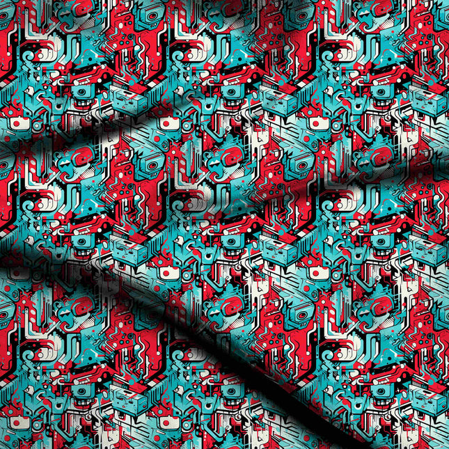 cyan other digital print fabric texture — large scale closeup