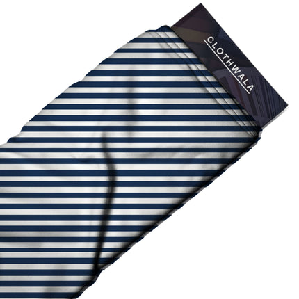 navy blue stripes all-over print pattern — medium scale repeat layout