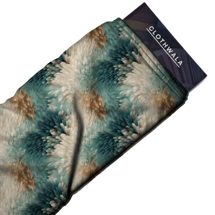 deep teal abstract all-over print pattern — large scale repeat layout