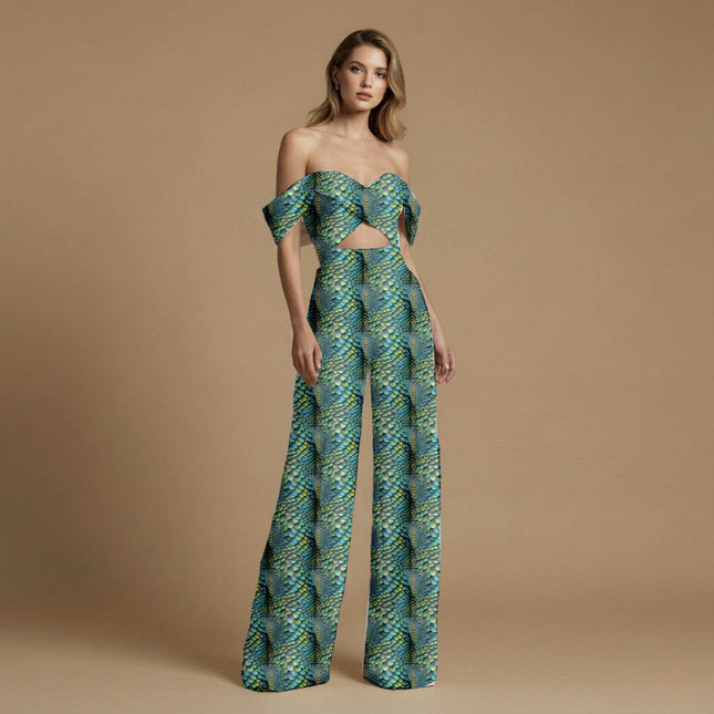 peacock blue animal print fabric draped — saree blouse styling