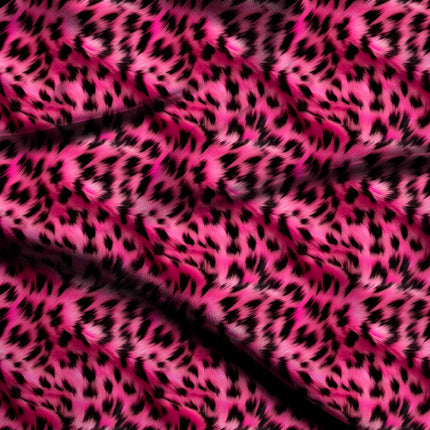 hot pink animal digital print fabric texture — large scale closeup