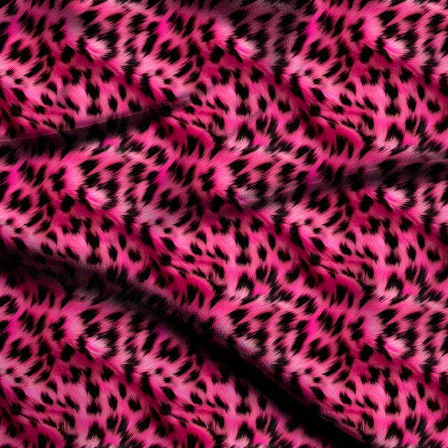 hot pink animal digital print fabric texture — large scale closeup