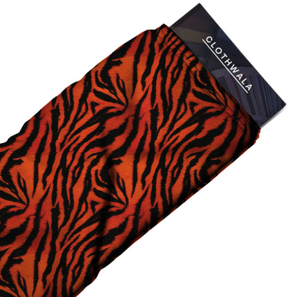 tangerine orange animal all-over print pattern — large scale repeat layout