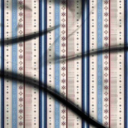 ivory cream stripes digital print fabric texture — fine scale closeup