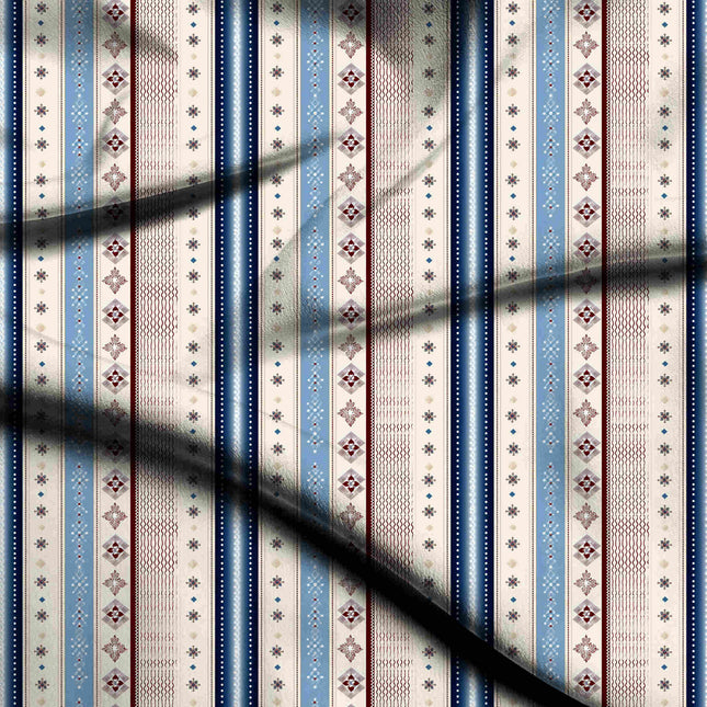 ivory cream stripes digital print fabric texture — fine scale closeup
