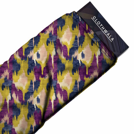 chartreuse ethnic fabric detail — matte finish digital print closeup