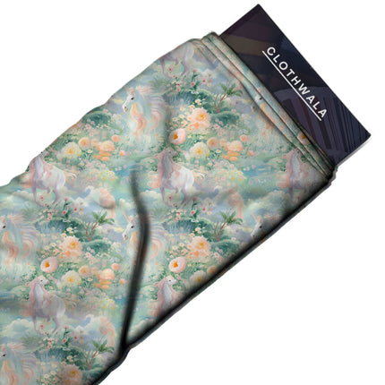 dusty rose floral print fabric draped — kaftan styling