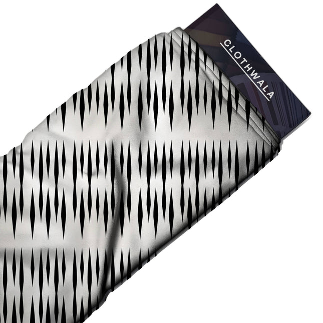 jet black geometric print fabric draped — palazzo pants styling
