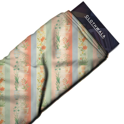salmon pink stripes all-over print pattern — medium scale repeat layout