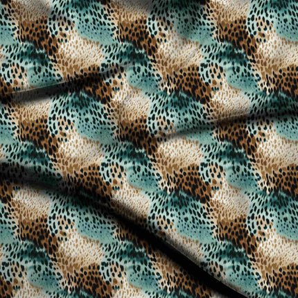 aquamarine teal animal digital print fabric texture — fine scale closeup