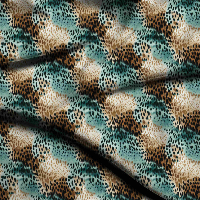 aquamarine teal animal digital print fabric texture — fine scale closeup
