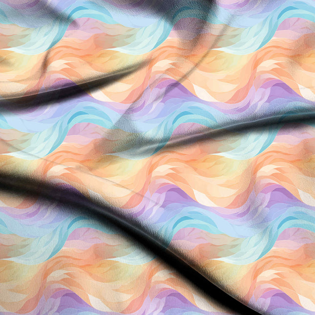 soft peach abstract print fabric draped — co-ord set styling