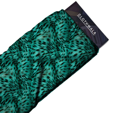 teal animal all-over print pattern — medium scale repeat layout