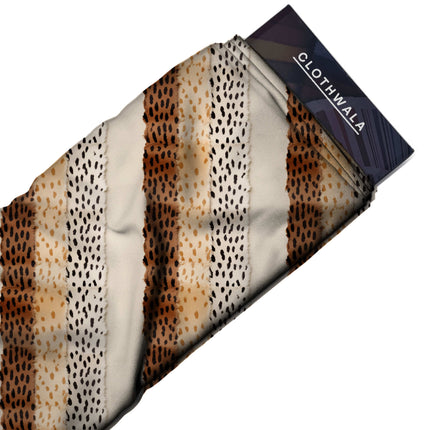 burnt umber animal fabric detail — matte finish digital print closeup