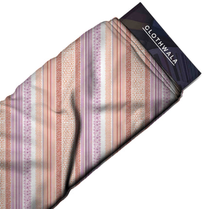 terracotta stripes fabric detail — matte finish digital print closeup