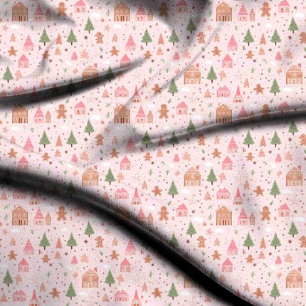 Dusty Rose Floral Digital Print Fabric for Table Runner | Opulent ethnic wear - 4903