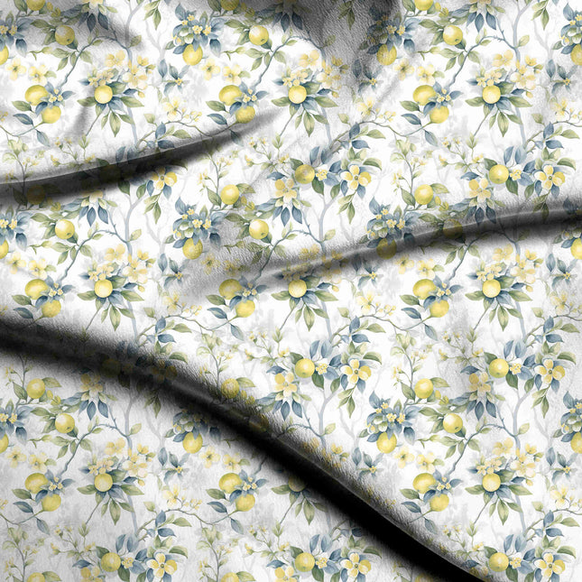 lemon yellow floral print fabric draped — saree blouse styling