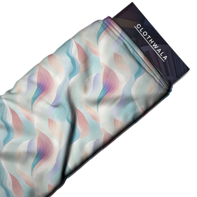 seafoam green abstract print fabric draped — kurta set styling