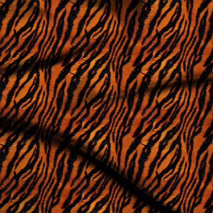 burnt orange animal digital print fabric texture — large scale closeup