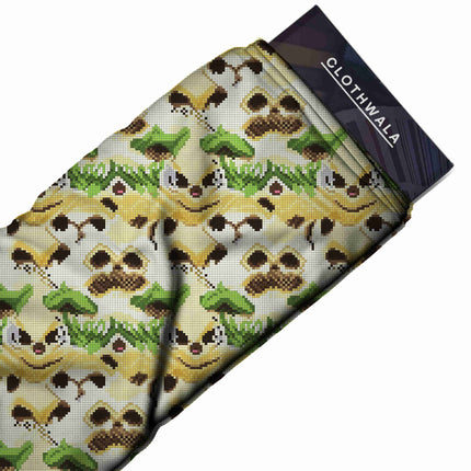 ivory cream animal all-over print pattern — medium scale repeat layout