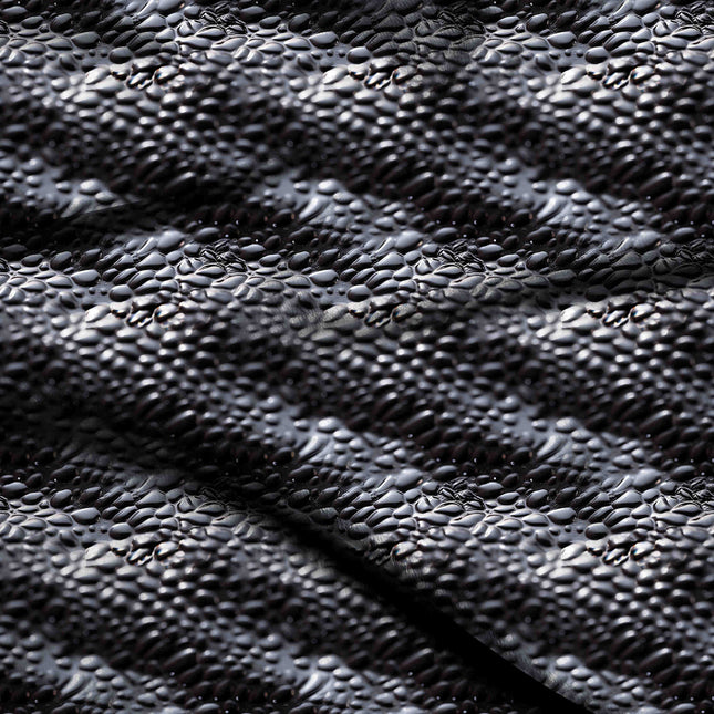 jet black abstract digital print fabric texture — fine scale closeup