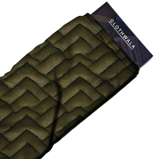 olive green animal print fabric draped — co-ord set styling