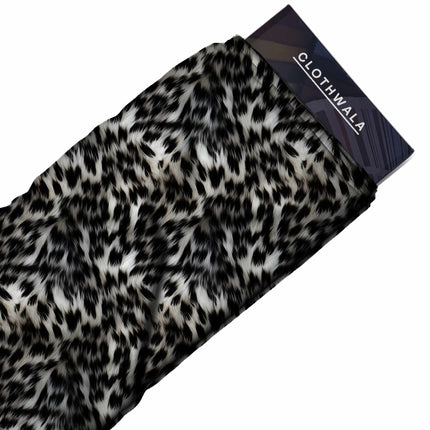 jet black animal all-over print pattern — medium scale repeat layout