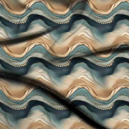 deep teal abstract all-over print pattern — large scale repeat layout