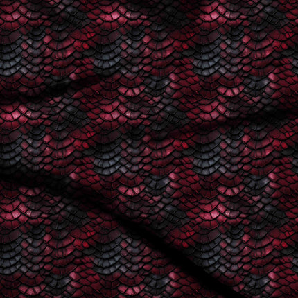 crimson red animal digital print fabric texture — fine scale closeup