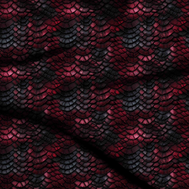 crimson red animal digital print fabric texture — fine scale closeup