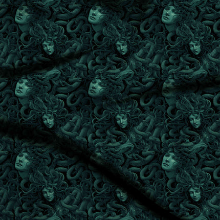 teal other digital print fabric texture — large scale closeup