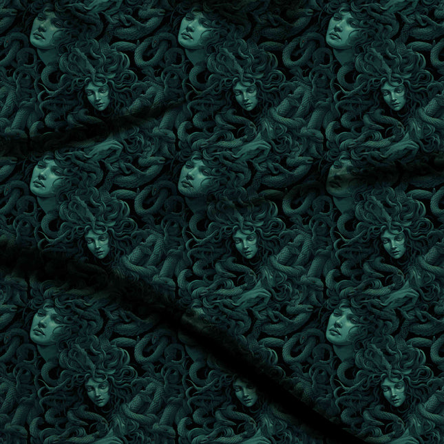 teal other digital print fabric texture — large scale closeup
