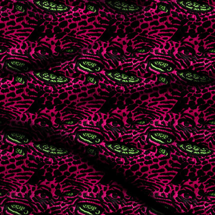 hot pink animal digital print fabric texture — large scale closeup