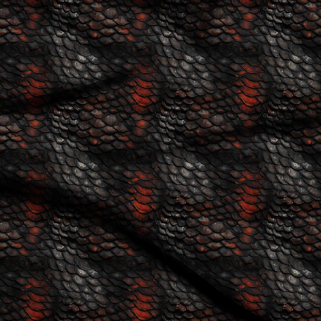 charcoal black animal digital print fabric texture — medium scale closeup