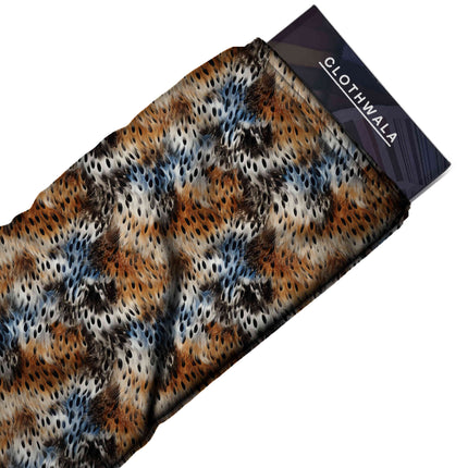 burnt sienna animal all-over print pattern — fine scale repeat layout