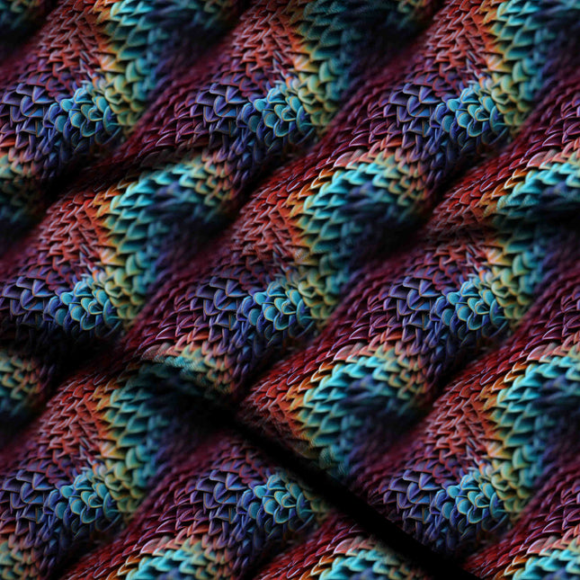 crimson red animal digital print fabric texture — fine scale closeup