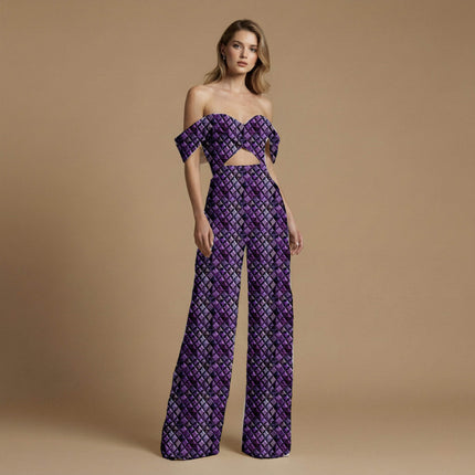 amethyst purple geometric all-over print pattern — fine scale repeat layout