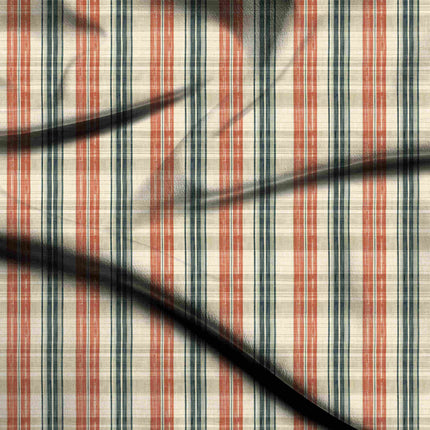ivory cream checks digital print fabric texture — medium scale closeup