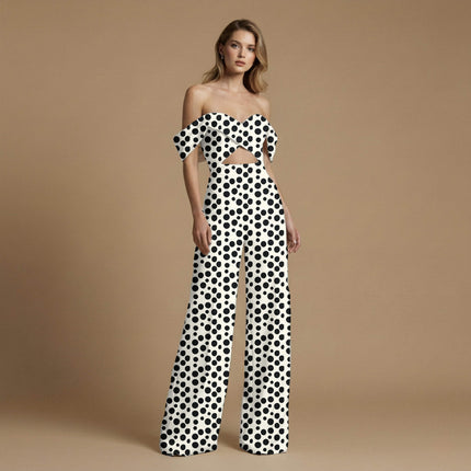 ivory cream polka print fabric draped — kurta styling