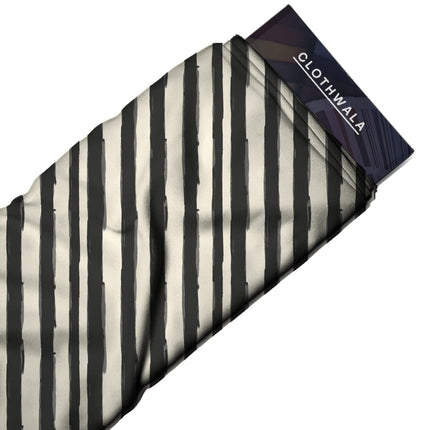 charcoal black stripes all-over print pattern — large scale repeat layout