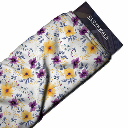 ivory cream floral fabric detail — textured finish digital print closeup