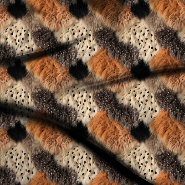 ivory cream animal digital print fabric texture — large scale closeup