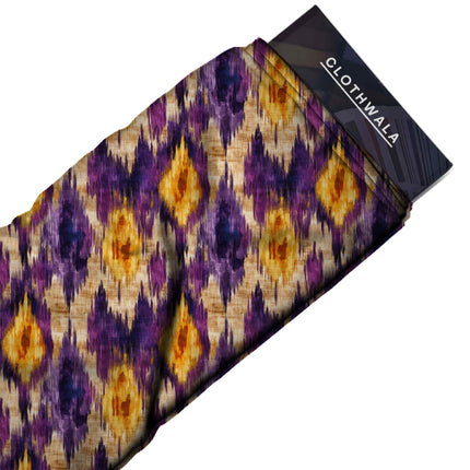 royal purple ethnic all-over print pattern — medium scale repeat layout