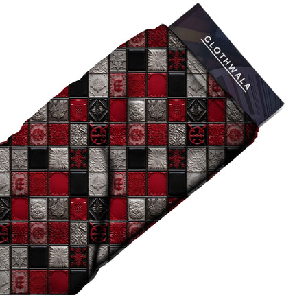 crimson red other all-over print pattern — medium scale repeat layout