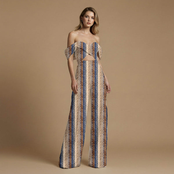 Espresso Brown Striped Print Fabric